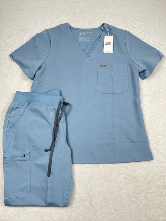 Figs Pants - FIGS Dusty Blue Scrub Set Catarina Top Yola Pants XL Petite NWT/NWOT